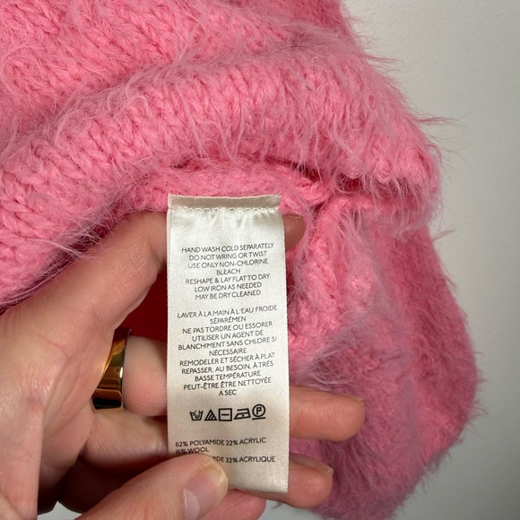 Free People Flurry Pink Teddy Bear Sweater - Picture 6 of 8